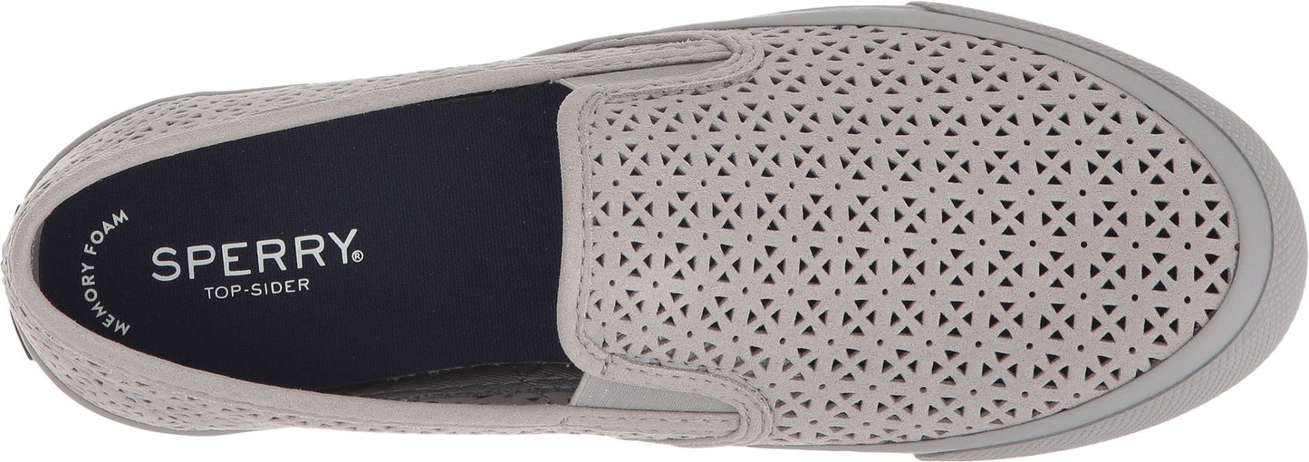 Sperry Top-Sider Women's Seaside Nautical Perf Shoe, Grey, 8.5 Medium US