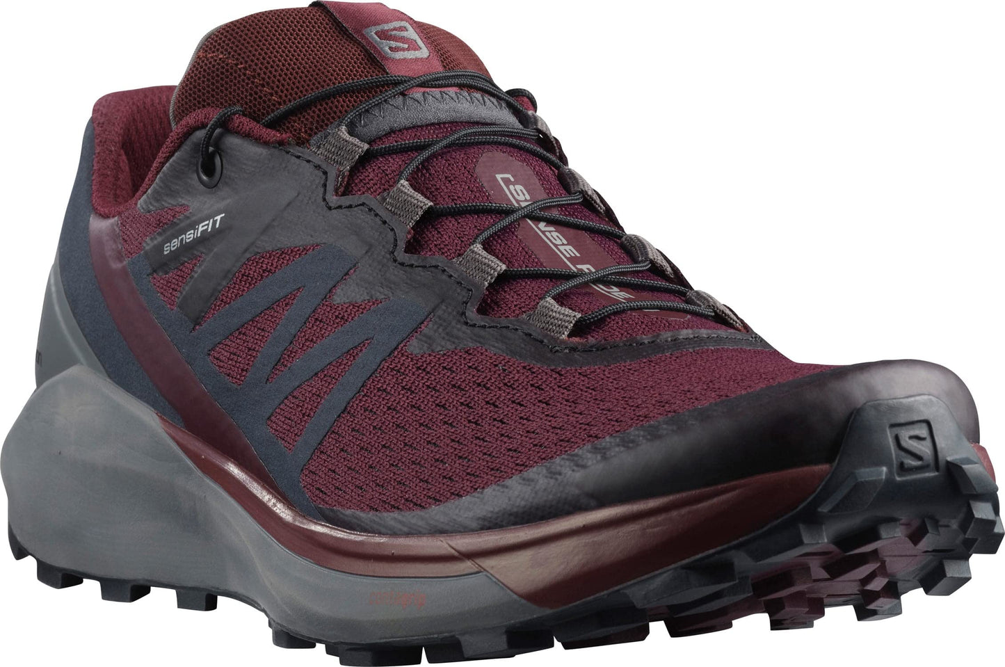 Salomon Women's Sense Ride 4 Running Shoes for Women, Wine Tasting/Quiet Shade/Ebony, 10