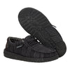 HEYDUDE Boy's Youth Wally Stretch Sox Slip On Shoe, Black/Black Size 1 | Lightweight Easy On Travel Ready Casual Sneaker