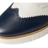 Cole Haan Womens Grand City Platform Oxford, Ivory and Navy Blazer/Ivory, 6.5 Medium