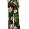 Lauren Ralph Lauren Petite Floral Satin Charmeuse Wide-Leg Pants Black/Green/Multi PM 30