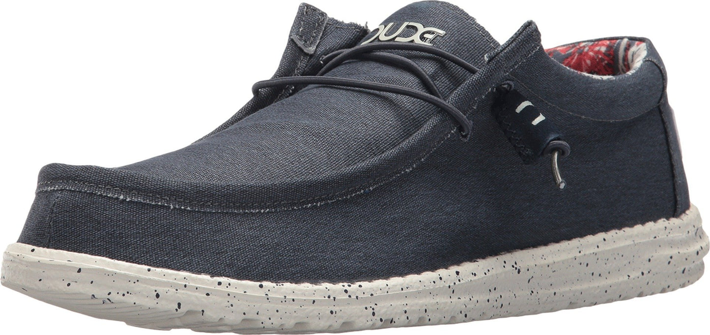HEYDUDE Men's Wally Sox | Mens Shoes | Men's Lace Up Loafers | Comfortable & Light-Weight Blue