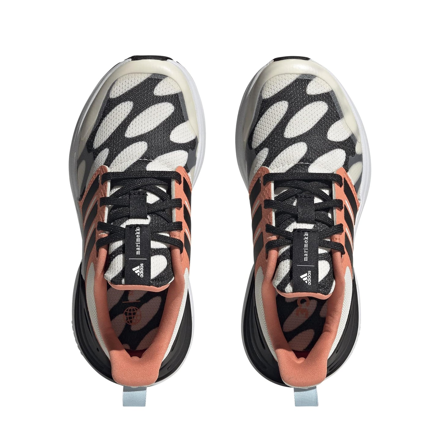 adidas Boy's RapidaSport Marimekko (Little Kid/Big Kid) Cloud White/Black/Semi Coral 3.5 Big Kid M