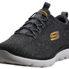 Skechers Men's Summits Louvin Slip-On Sneaker, Charcoal/Orange, 12
