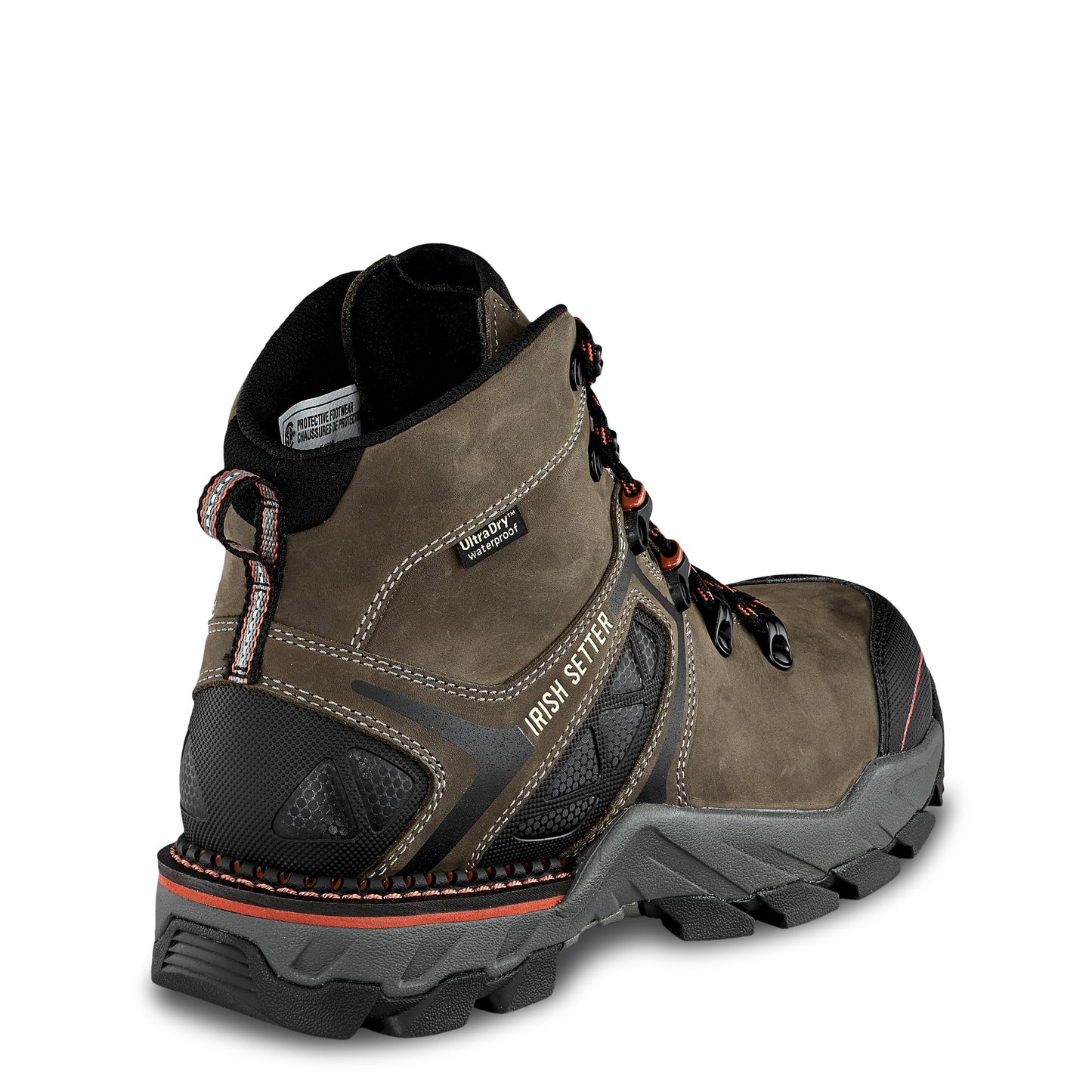 Irish Setter, Crosby, Men’s, 6", Waterproof, Non-Metallic Safety Toe (CSA), Work Boot, Gray, 10.5 EE (Wide)