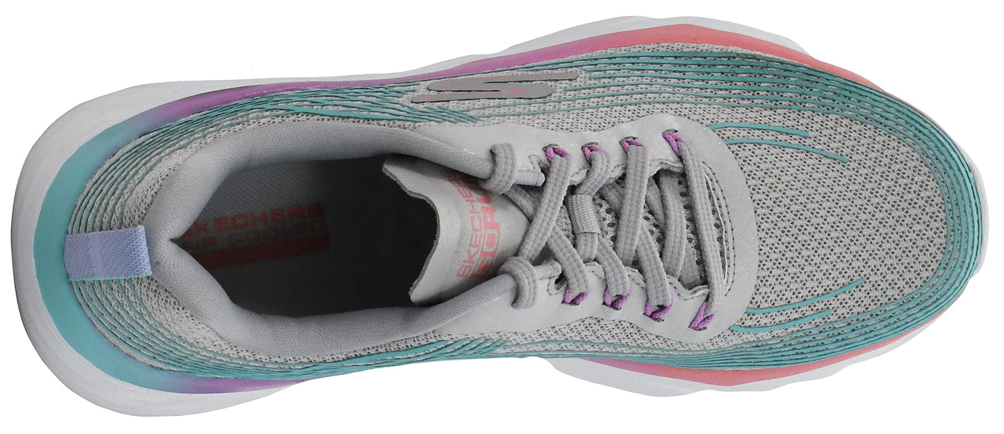 Skechers Women's Max Cushioning Elite-Brilliant Sneaker, Grey/Mint, 8.5 M US
