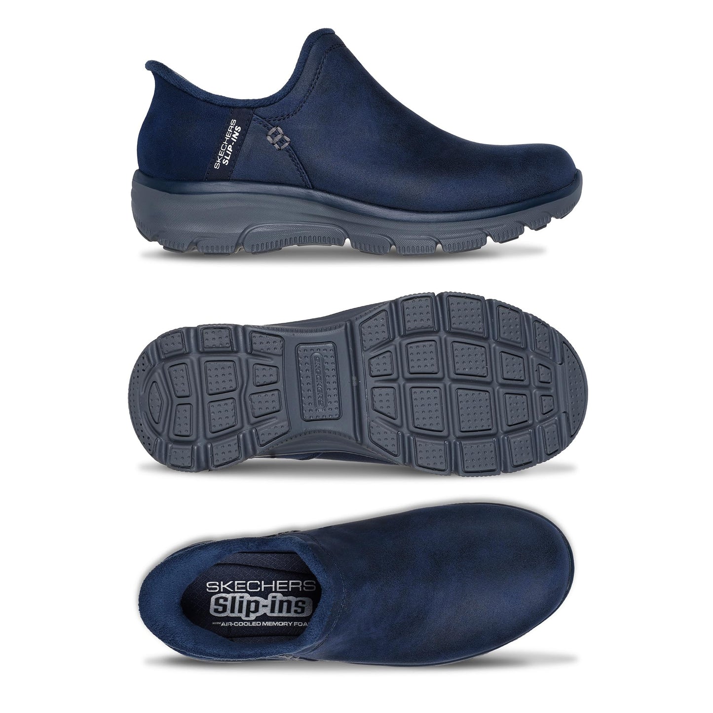 Skechers Women's Easy Going-Modern Hour-Hands Free Slip-Ins Ankle Boot, Navy, 8