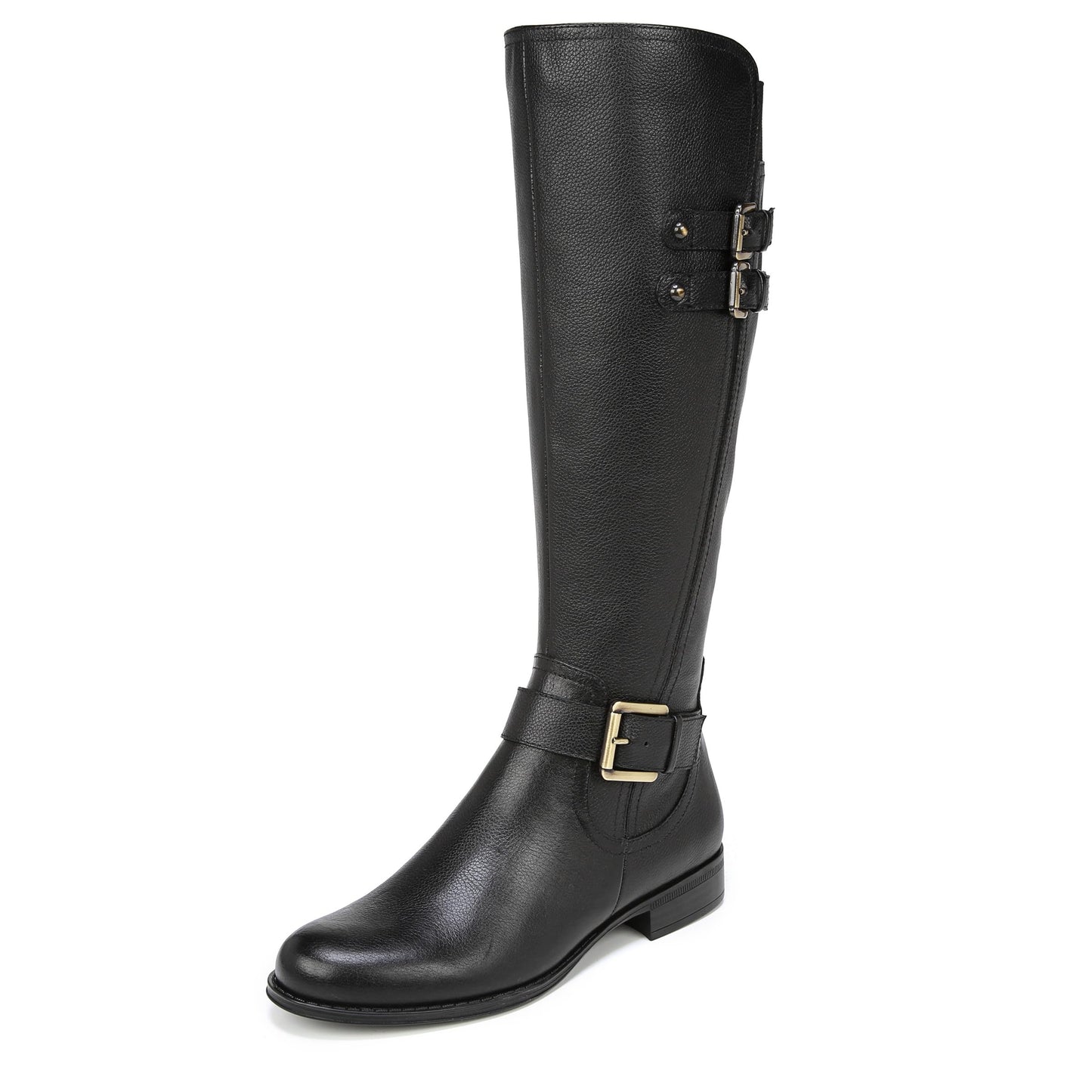 Naturalizer Womens Jessie Knee High Buckle Detail Riding Boots Black Leather 12 W