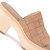 Frye Hazel Woven Slide Women's Platform Sandal - Luxurious Suede & Soft Scrunched Leather, Camel - Silky Suede Leather - 11 M