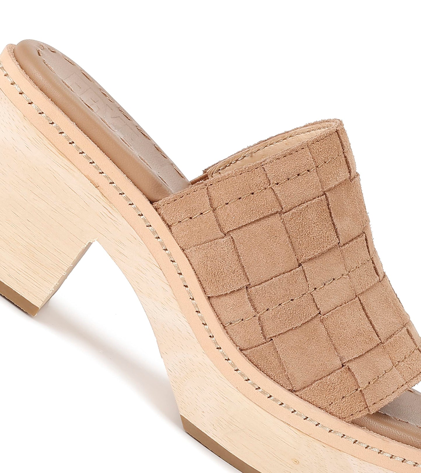Frye Hazel Woven Slide Women's Platform Sandal - Luxurious Suede & Soft Scrunched Leather, Camel - Silky Suede Leather - 11 M