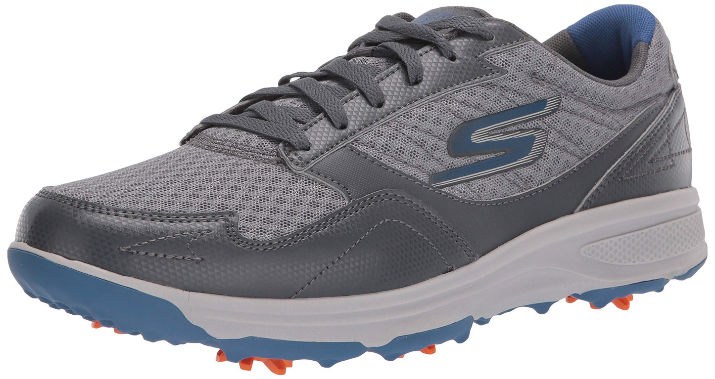 Skechers Men's Torque Sport Fairway Relaxed Fit Spiked Golf Shoe Athletic Shoe, Charcoal Blue, 10 M US
