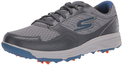 Skechers Men's Torque Sport Fairway Relaxed Fit Spiked Golf Shoe Athletic Shoe, Charcoal Blue, 10 M US