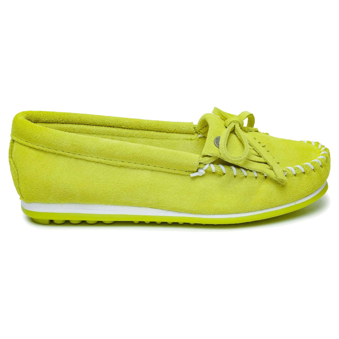 Minnetonka Women's Kilty Plus Suede Moccasins - Suede Loafer Shoes with Water Resistant Treatment 10 M Citrus Green