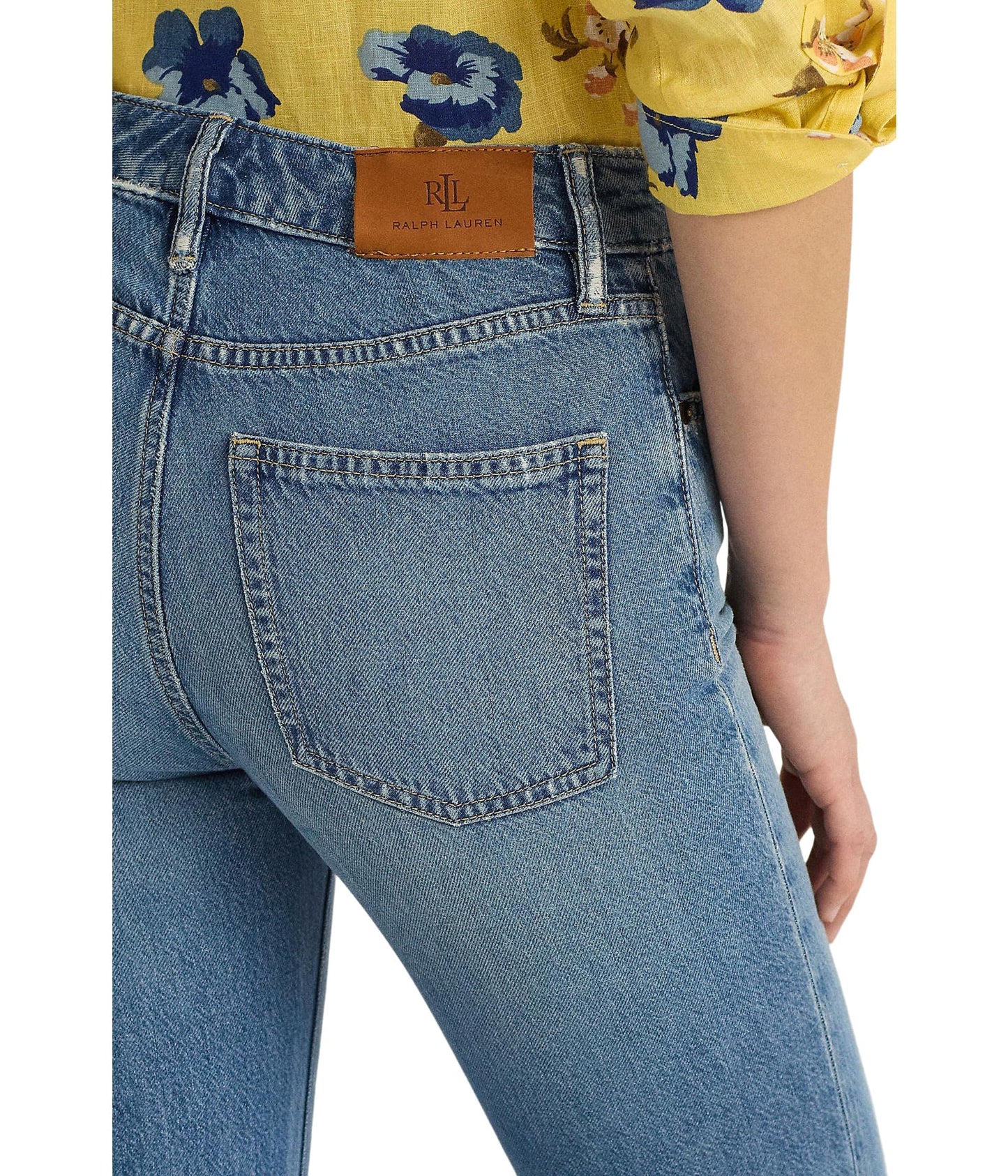 Lauren Ralph Lauren Women's Petite High-Rise Flare Jean Mirabeau Wash 4