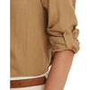 LAUREN Ralph Lauren Womens Petite Linen Shirt Spring Khaki PS