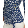 Lauren Ralph Lauren Women's Floral Stretch Jersey Top Blue/Cream Large