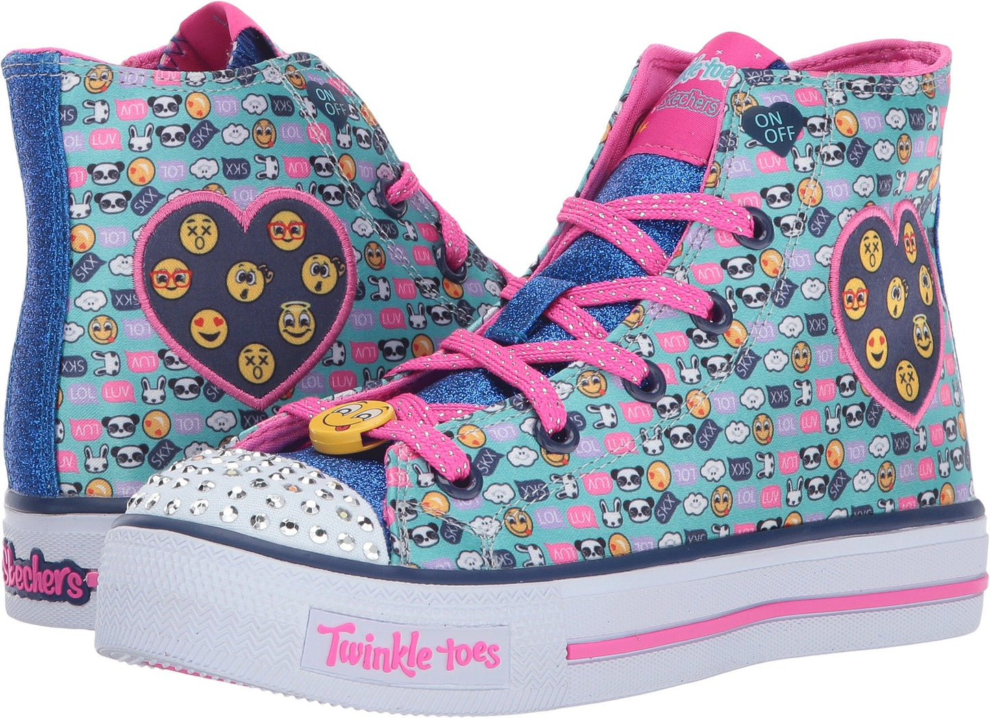 Skechers Kids Girl's Twinkle Toes ¿ Shuffles 10830L Lights (Little Kid/Big Kid) Aqua/Multi Shoe