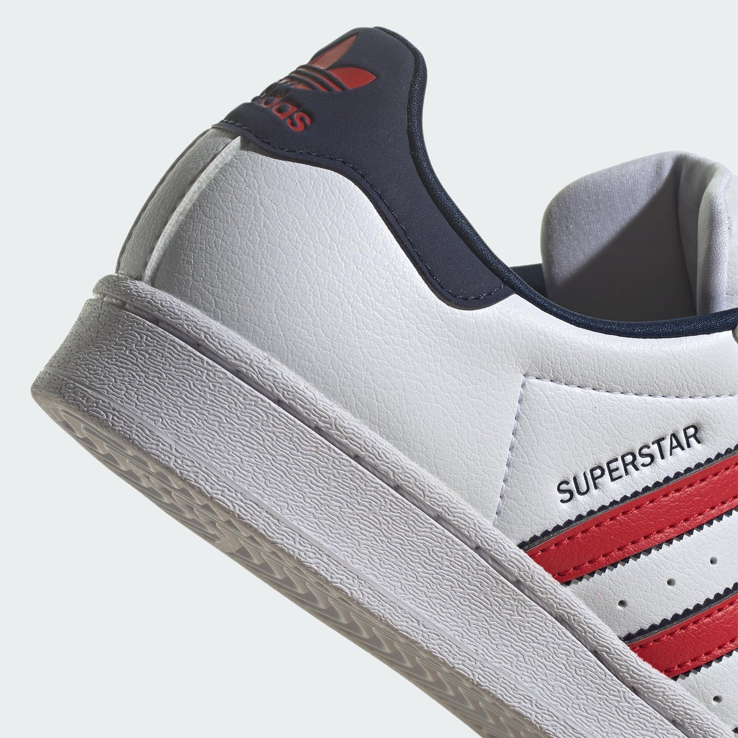 adidas Superstar (Big Kid) Footwear White/Better Scarlet/Night Indigo 4.5 Big Kid M
