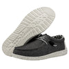 HEYDUDE Men's Wally Canvas Stretch Slip On Shoe, Opal Black Size 4 | Lightweight Casual Loafer | Elastic Laces & Removable Foam Insole
