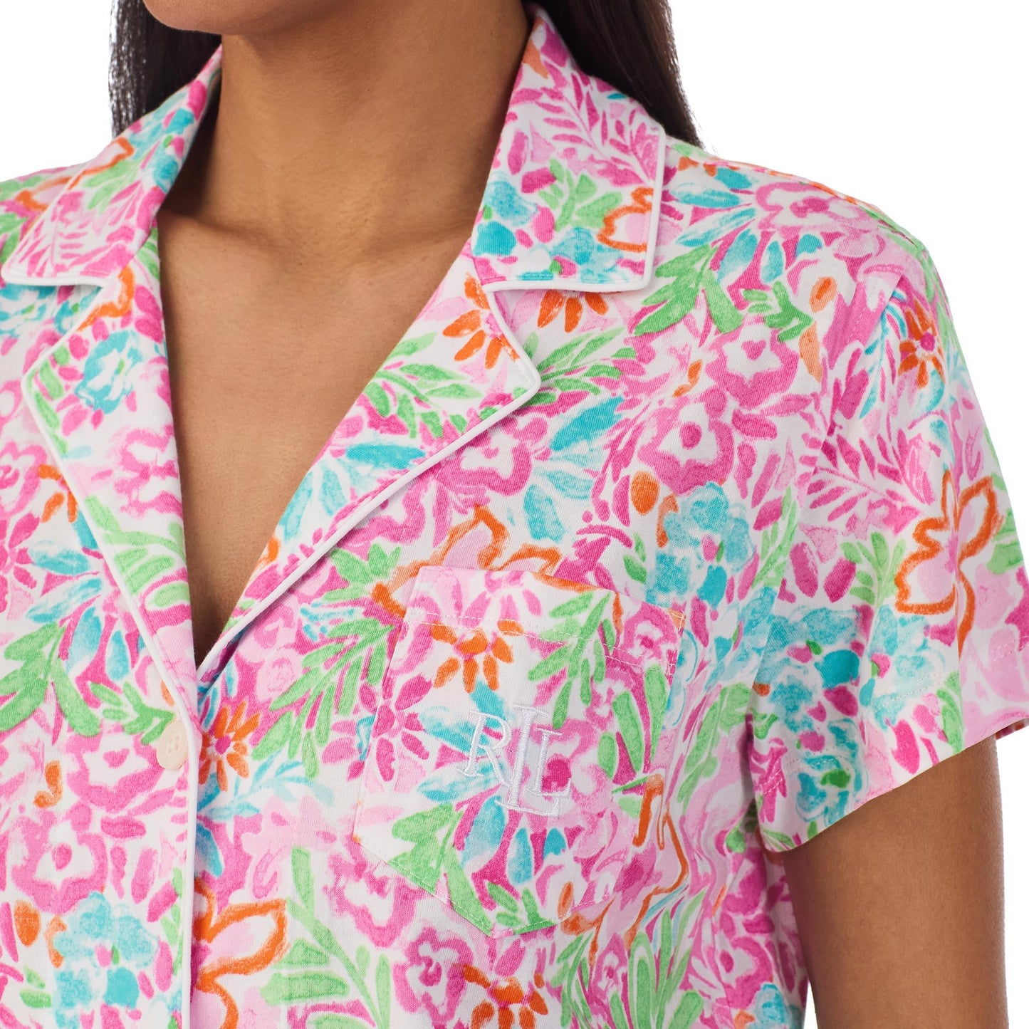 Lauren Ralph Lauren Women's Capri PJ Set Multi Floral Extra Large