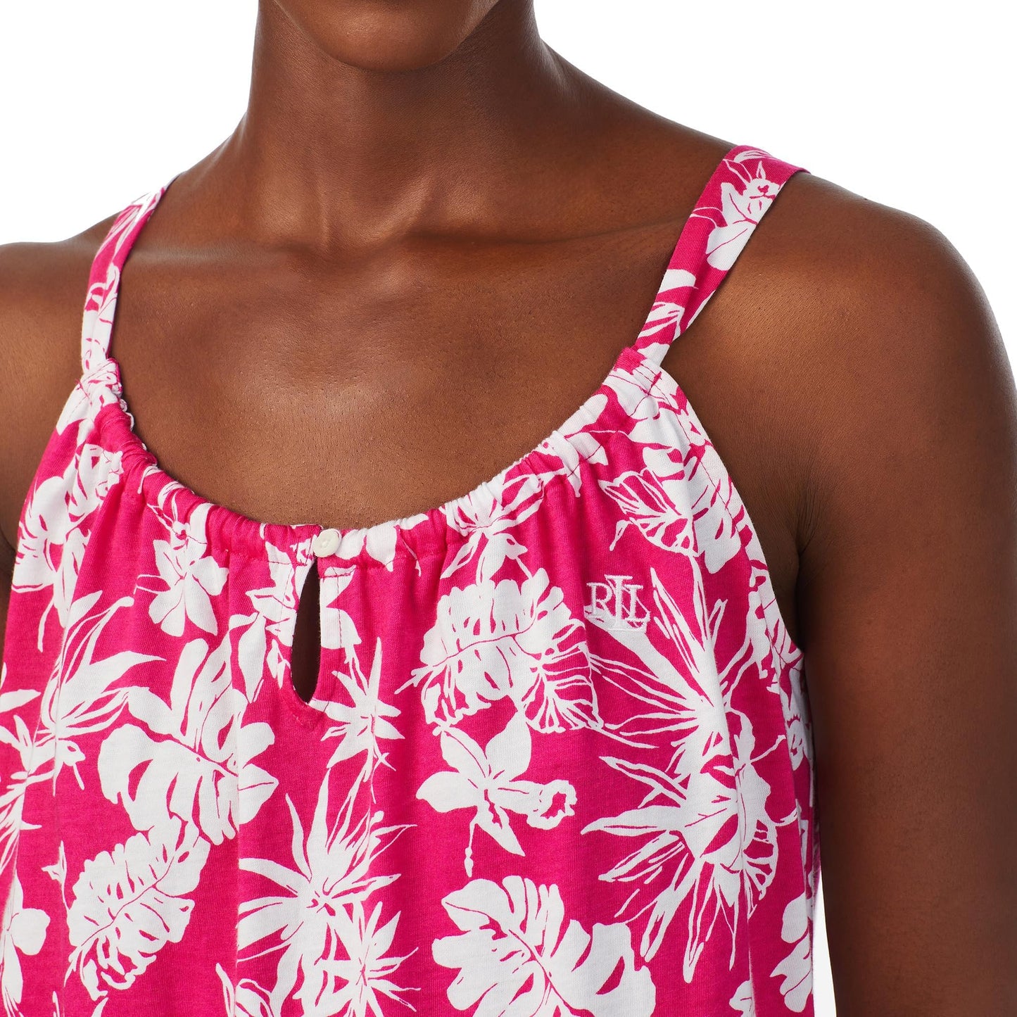 Lauren Ralph Lauren Strappy Tank Capris PJ Set Pink Floral LG (US 12-14)