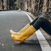 DKSUKO Rain Boots for Women Waterproof Elastic Wellington Boots (7 B (M) US, Yellow)