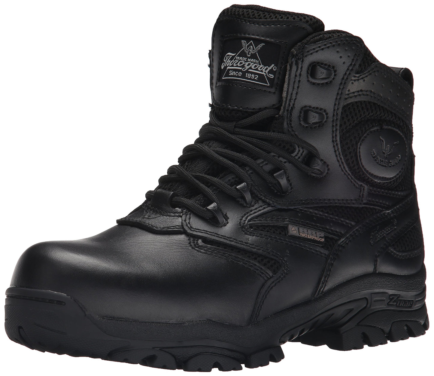 Thorogood 804-6190 Men's Deuce Series 6'' Waterproof Tactical Side-Zip Composite Safety Toe Shoe, Black - 6 W