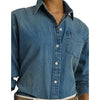Lauren Ralph Lauren Women's Petite Relaxed Fit Denim Shirt Autumn Blue Wash PM