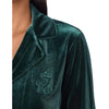 Lauren Ralph Lauren Womens Long Sleeve Velvet Notch Collar Long Pajama Set Green Medium