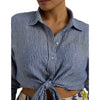 Lauren Ralph Lauren Women's Plus-Size Striped Cotton Broadcloth Shirt Blue/White 1 2X