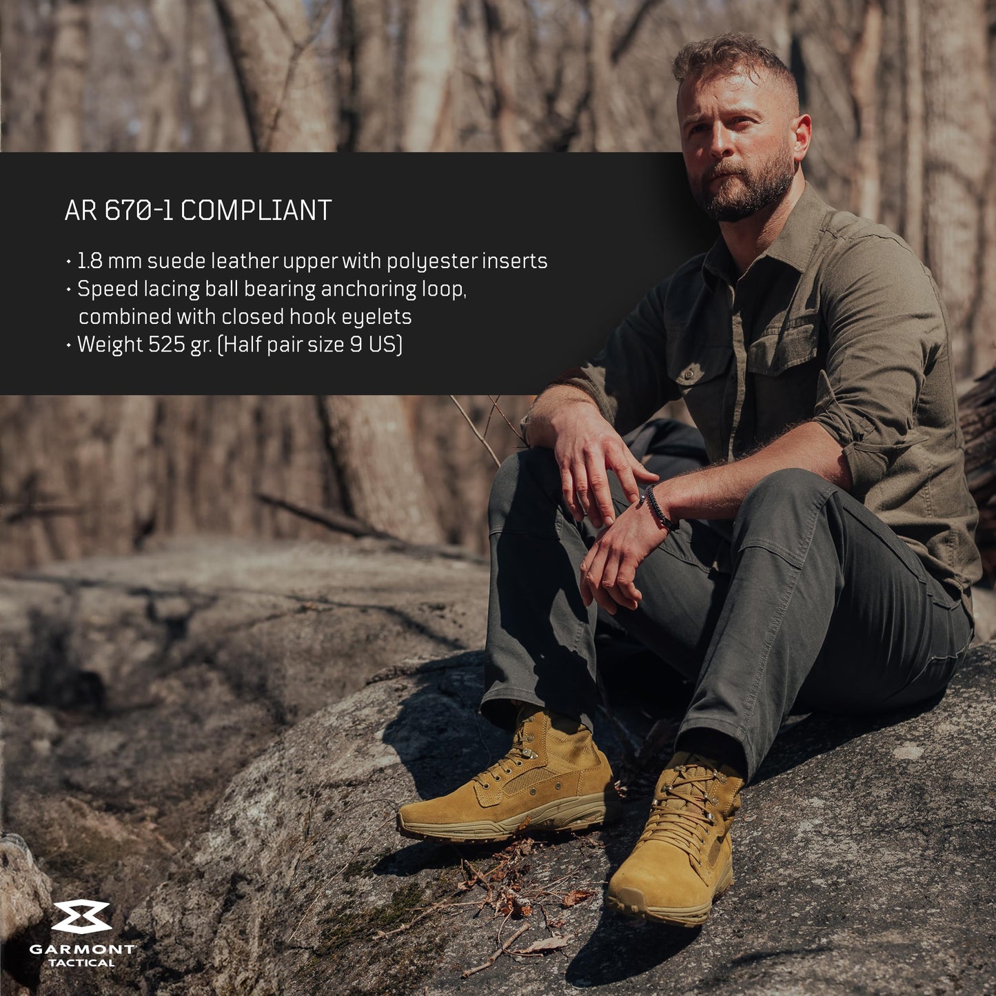GARMONT TACTICAL Men's T 8 NFS 670 Lightweight High Performance Military Suede Leather Boots, Coyote, 4 Wide
