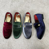 FLQL Men's Slip On Shoes Stitching Microfiber Leather Suede Loafer Non-Slip Casual Shoes Walking Shoes K26 Burgundy Size 8