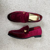 FLQL Men's Slip On Shoes Stitching Microfiber Leather Suede Loafer Non-Slip Casual Shoes Walking Shoes K26 Burgundy Size 8