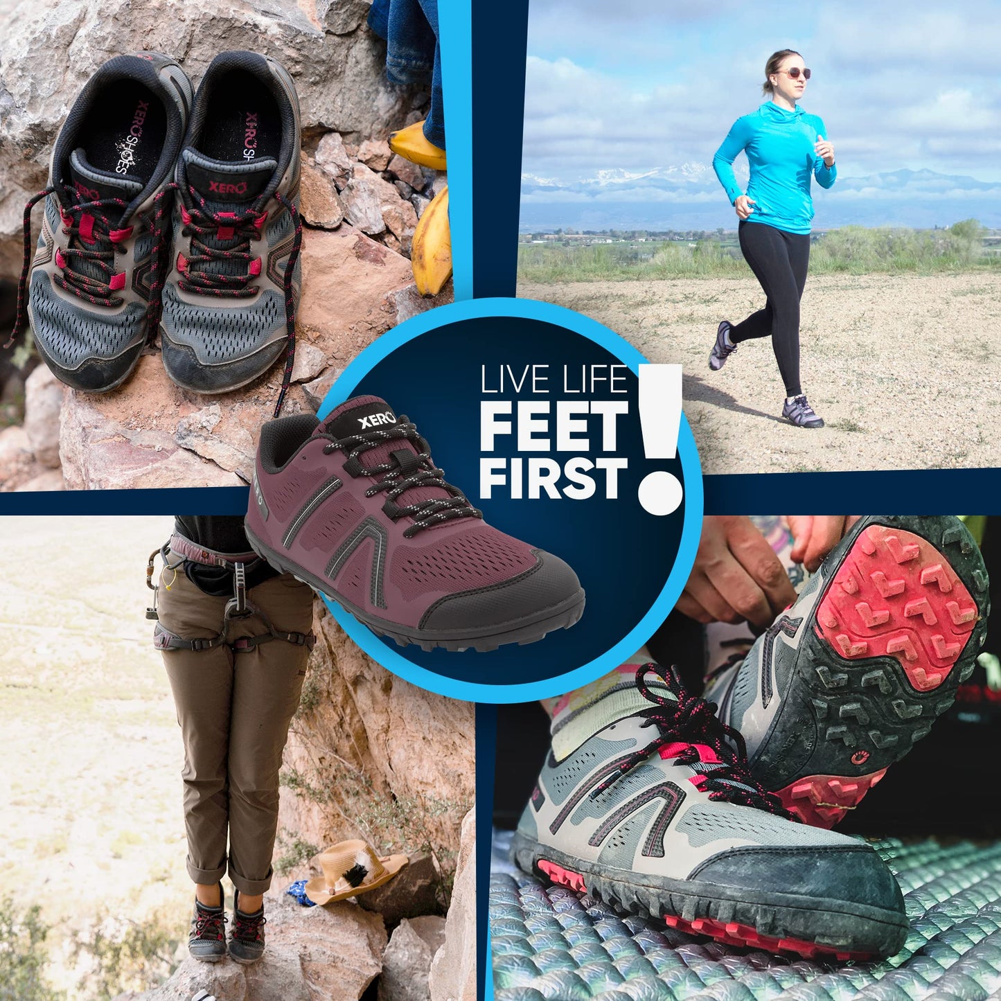 Xero Shoes Women's Mesa Trail Barefoot Trail Run Shoes, Muddy Rose, 9.5