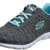Skechers Women's Flex Appeal 2.0, Black/Blue, 8