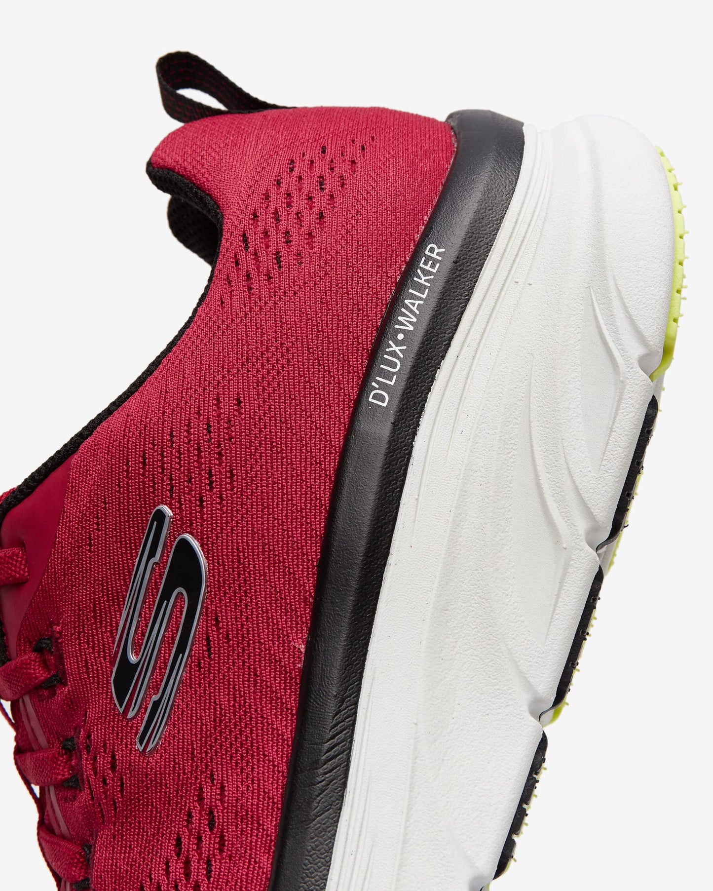 Skechers Mens Relaxed Fit: DLux Walker Commuter Sneaker, Red,White,Black, 10.5