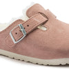 Birkenstock Boston Vegan Birkibuc Clogs Pink Clay