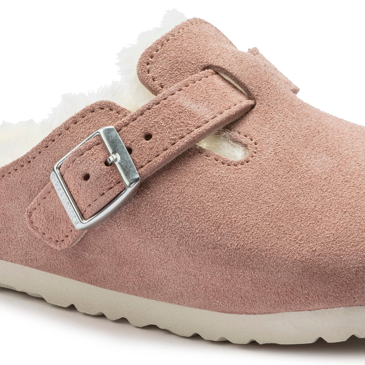Birkenstock Boston Vegan Birkibuc Clogs Pink Clay