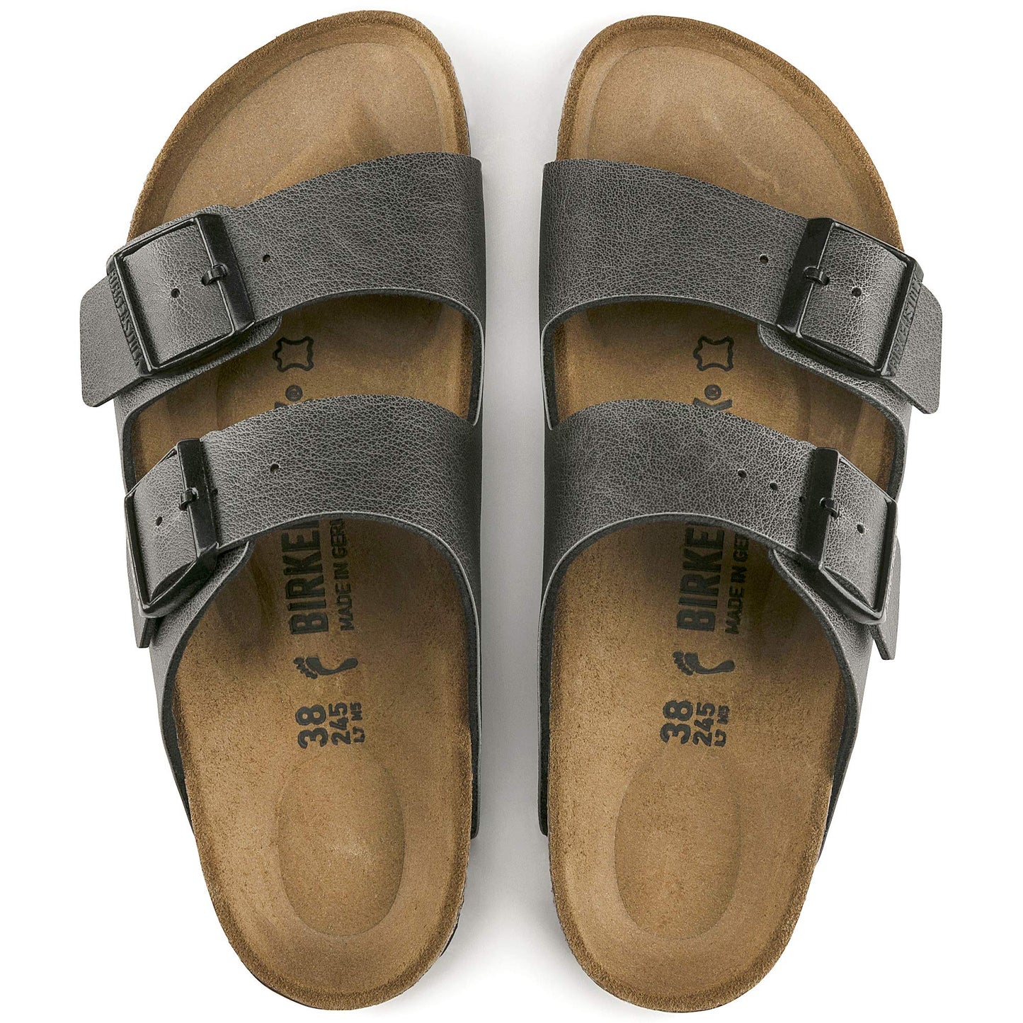 Birkenstock Men's Arizona Anthracite Pullup Birkoflor 44 R