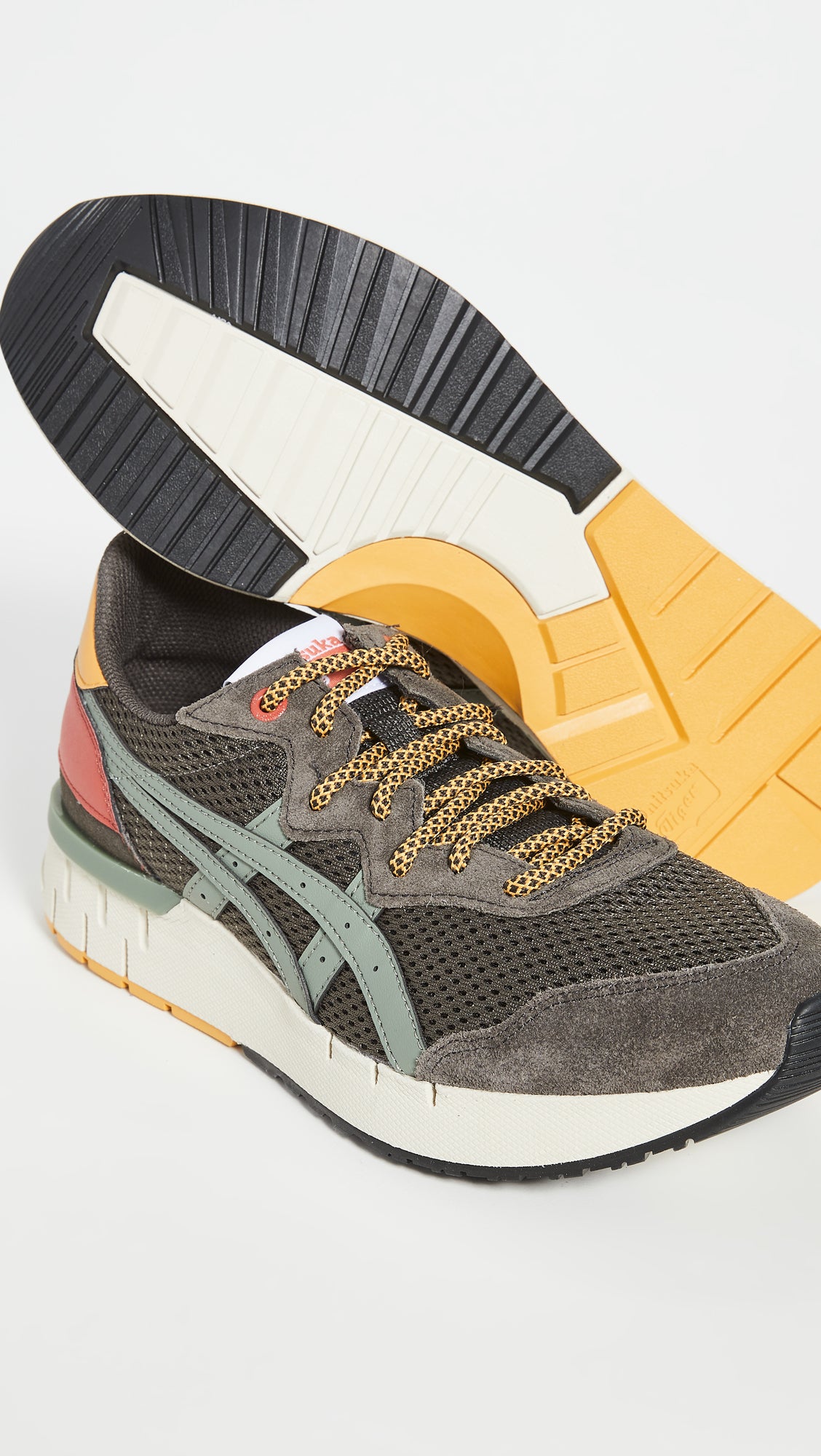 Onitsuka Tiger Unisex Rebilac Runner Shoes, Dark Sepia/Burnt Olive, 10.5