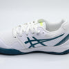 ASICS Kid's Gel-Resolution 9 Grade School Tennis Shoes, 4, White/RESTFUL Teal