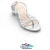 The Drop Women's Archie Lace-Up Strappy Heeled Sandal, Silver, 6