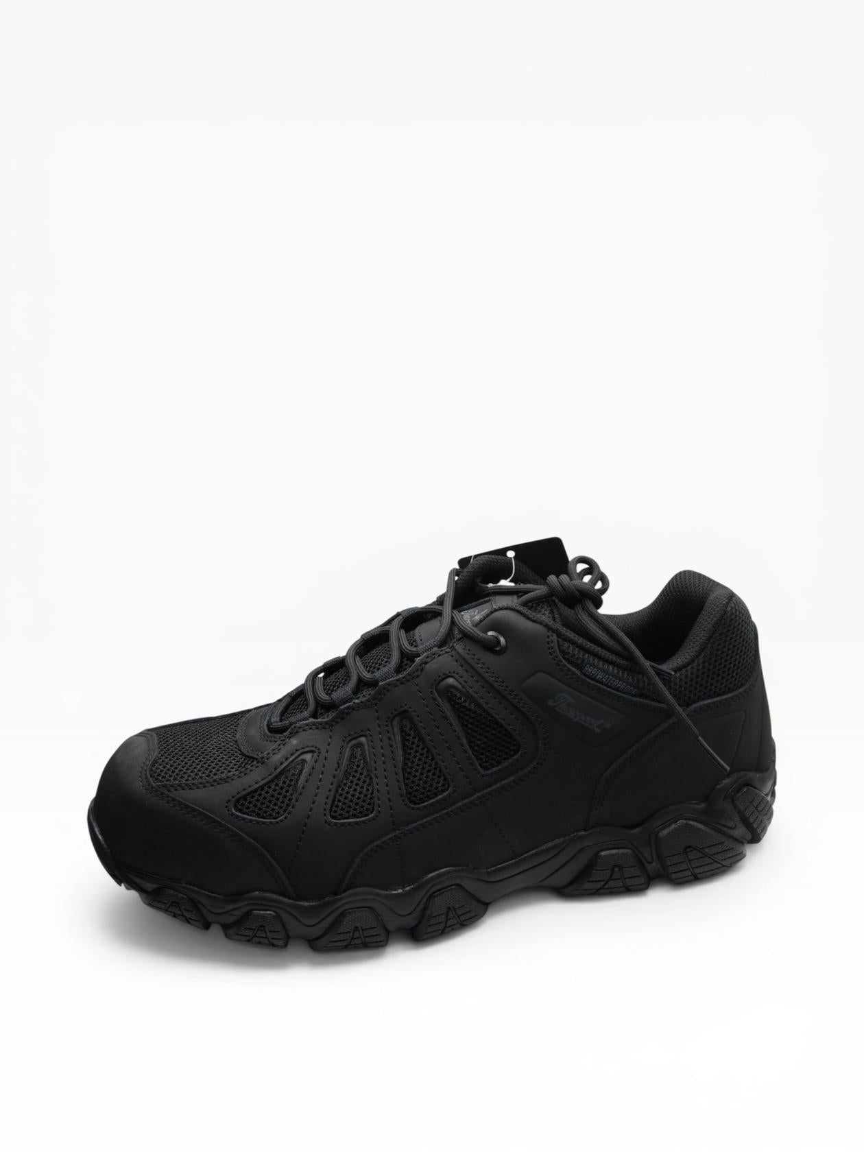 Thorogood Crosstrex Waterproof Athletic Safety Toe Work Shoes for Men - Lightweight Premium Leather and Mesh with Comfort Insole and Slip-Resistant Outsole; ASTM Rated, Black/Grey - 11.5 M