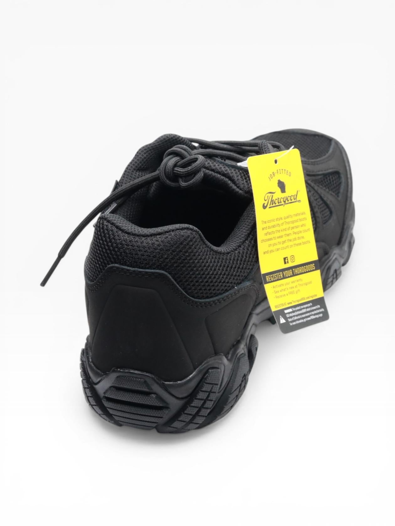 Thorogood Crosstrex Waterproof Athletic Safety Toe Work Shoes for Men - Lightweight Premium Leather and Mesh with Comfort Insole and Slip-Resistant Outsole; ASTM Rated, Black/Grey - 11.5 M