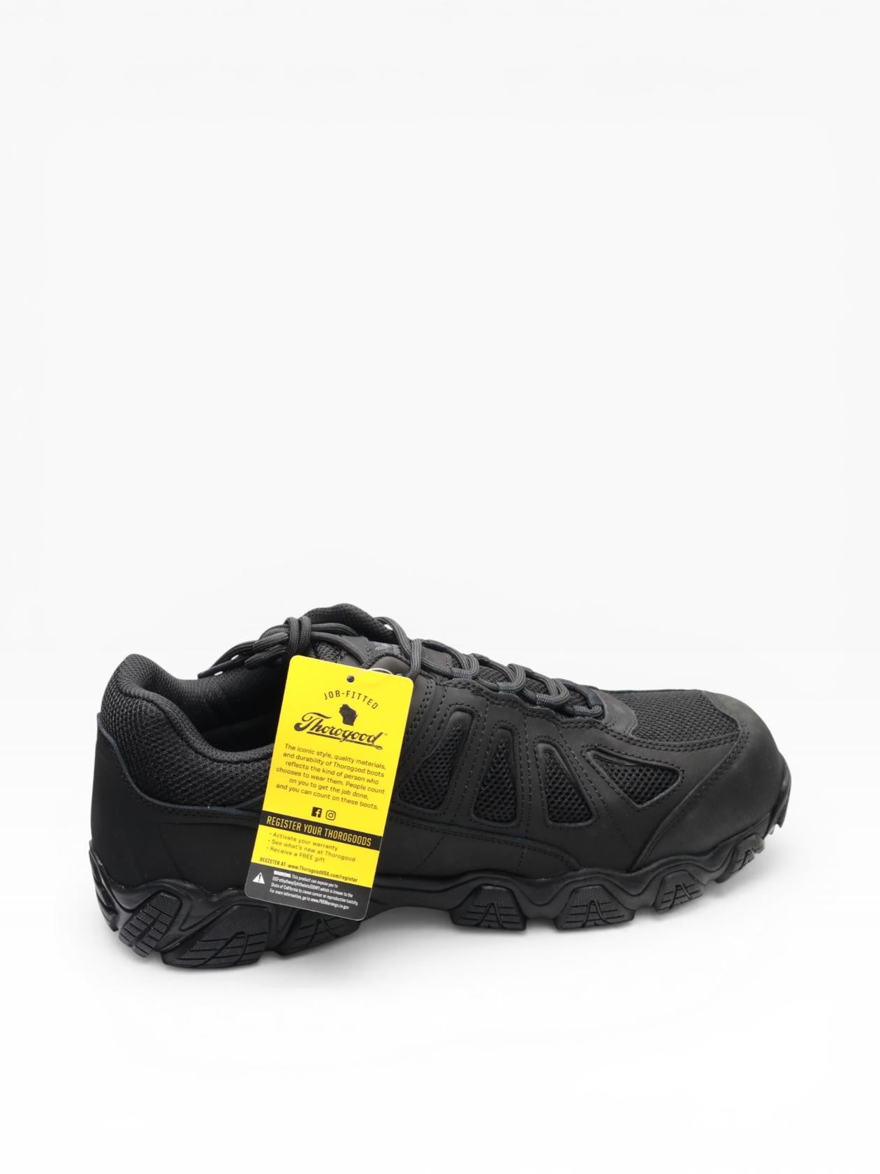 Thorogood Crosstrex Waterproof Athletic Safety Toe Work Shoes for Men - Lightweight Premium Leather and Mesh with Comfort Insole and Slip-Resistant Outsole; ASTM Rated, Black/Grey - 11.5 M