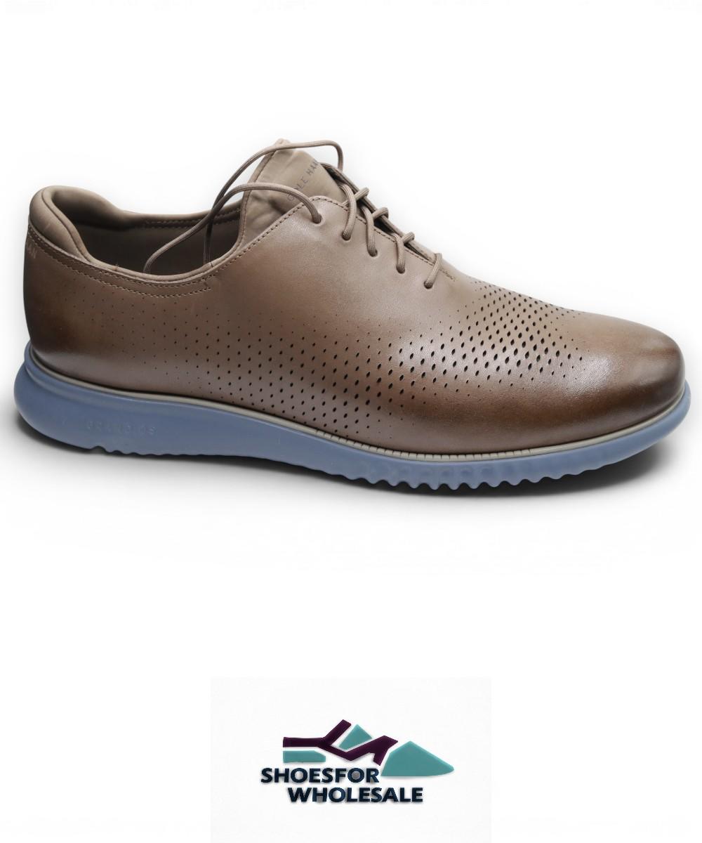Cole Haan Men’s Shoes - 2.Zerogrand Casual Lightweight Leather Laser Wingtip Oxford, Morel/Folkstone Gray, 14-W US