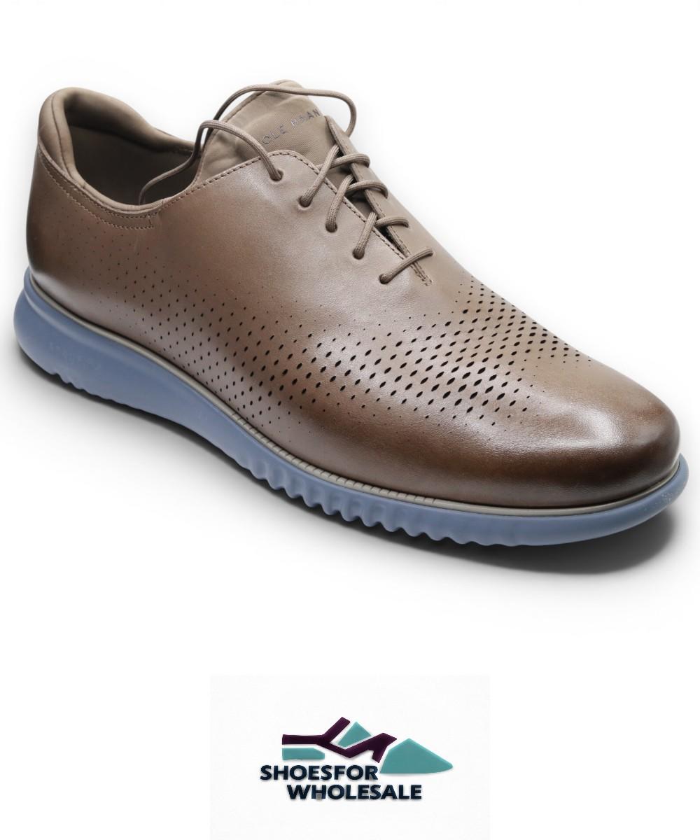 Cole Haan Men’s Shoes - 2.Zerogrand Casual Lightweight Leather Laser Wingtip Oxford, Morel/Folkstone Gray, 14-W US