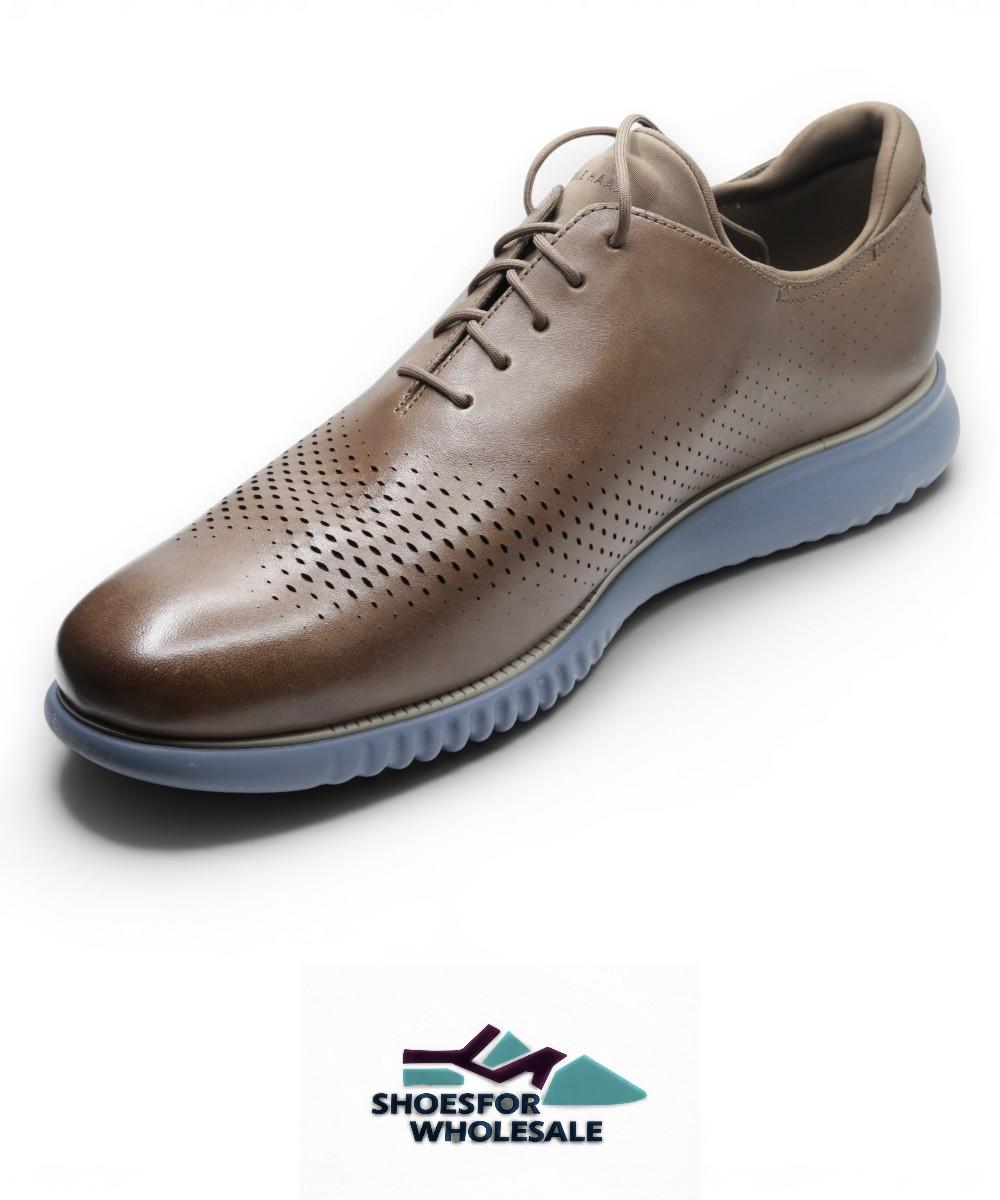 Cole Haan Men’s Shoes - 2.Zerogrand Casual Lightweight Leather Laser Wingtip Oxford, Morel/Folkstone Gray, 14-W US