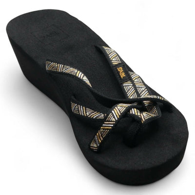 Sz Teva Women's W Mush Mandalyn Wedge Ola 2 Flip-Flop, agave black/metallic, ..