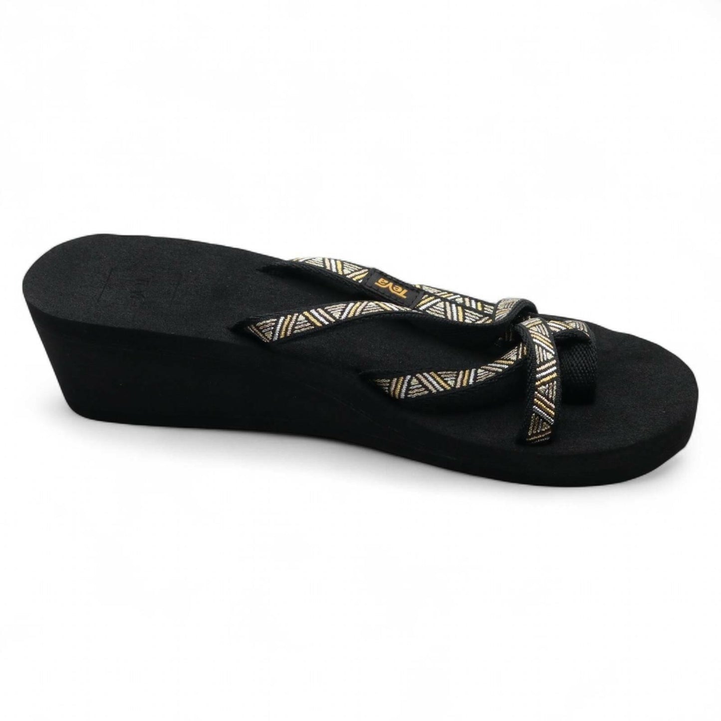 Sz Teva Women's W Mush Mandalyn Wedge Ola 2 Flip-Flop, agave black/metallic, ..